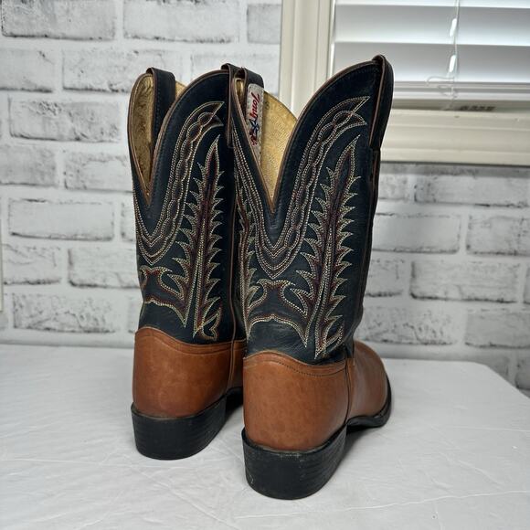 Tony Lama Leather brown & black western workwear cowboy bootswomen’s size 7 - Picture 4 of 12